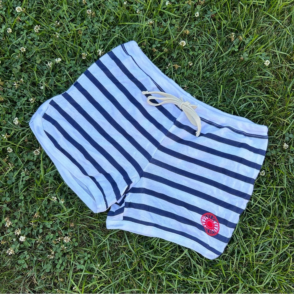 Soul Cycle Striped Butt Logo Athleisure Shorts